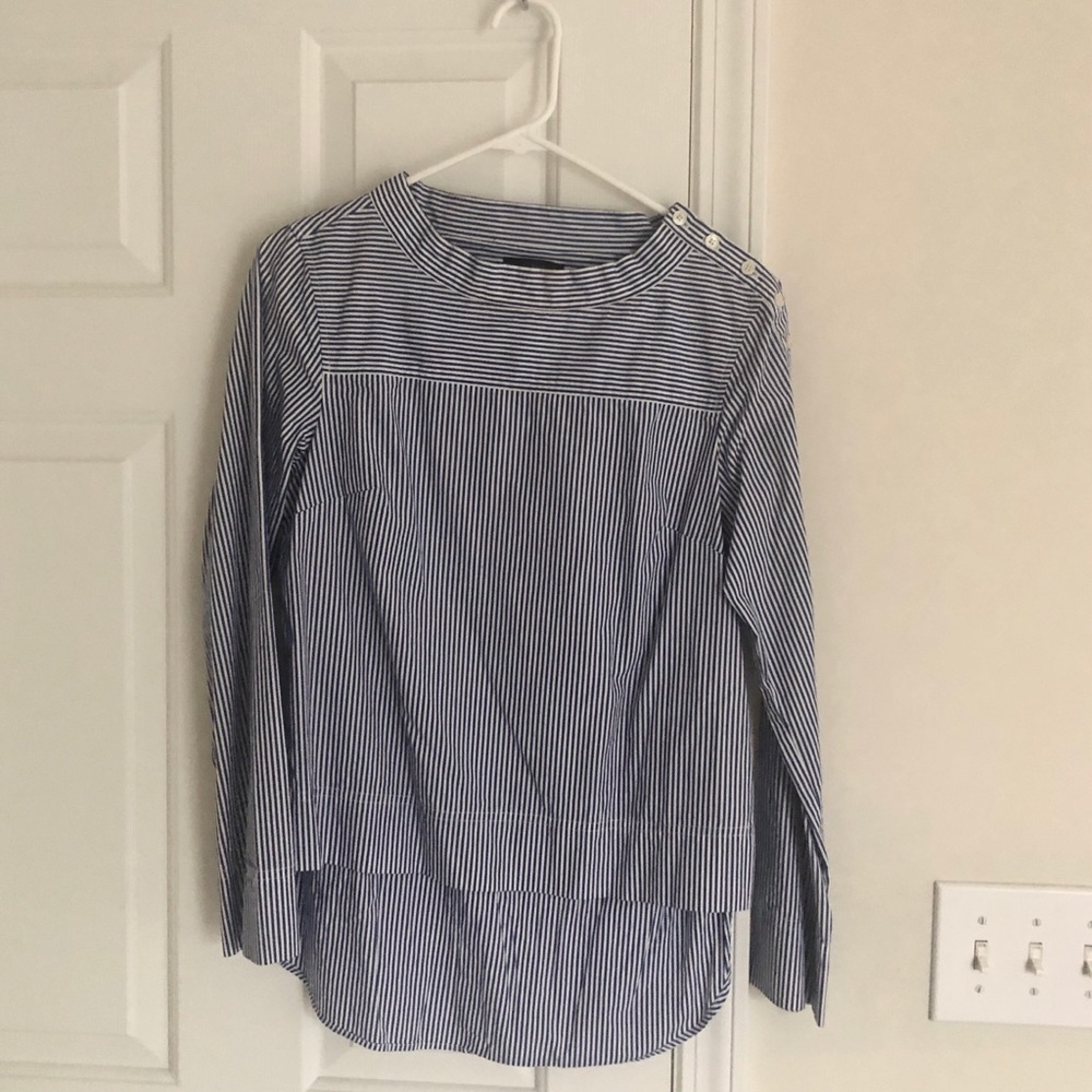 Jcrew Asymmetrical Striped Blouse